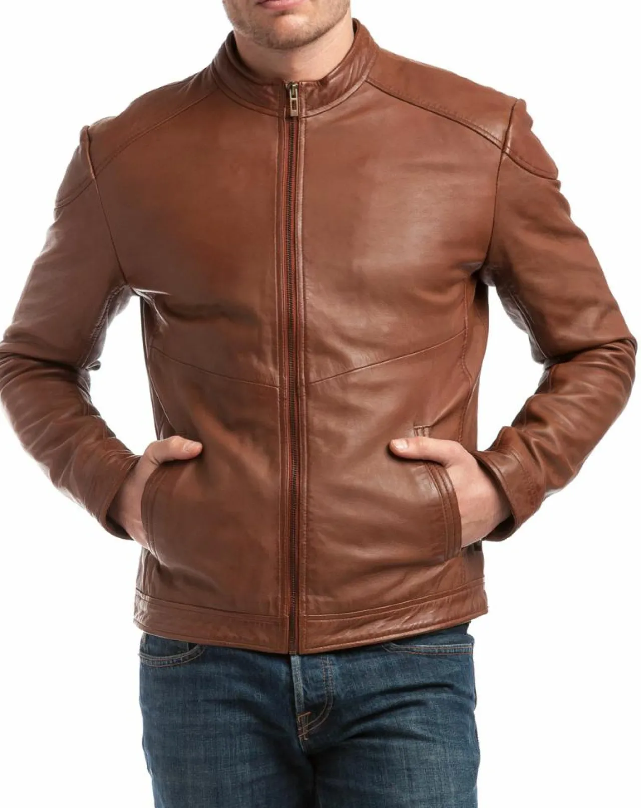 Veste en Cuir Zuzarte cognac