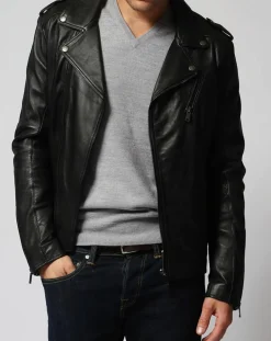 Veste en Cuir Zyler noire