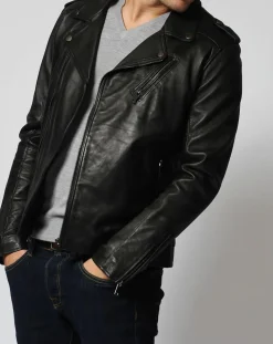 Veste en Cuir Zyler noire