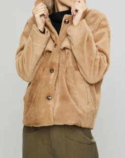 Veste en Fausse Fourrure Else camel