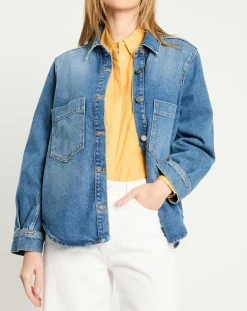 Veste en Jean à franges bleue