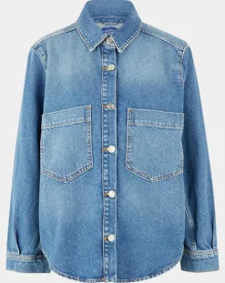 Veste en Jean à franges bleue