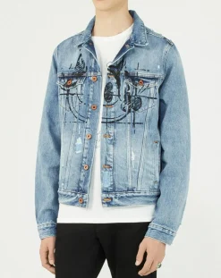 Veste en jean bleue