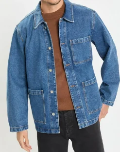 Veste en jean bleue