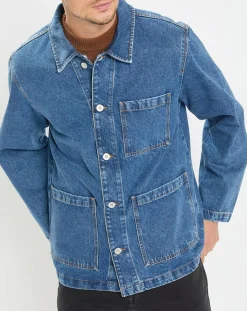 Veste en jean bleue