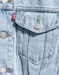 Veste en jean crop Sleeve bleue