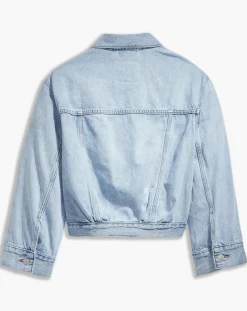 Veste en jean crop Sleeve bleue