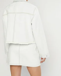 Veste en jean Cropped bleu blanchis