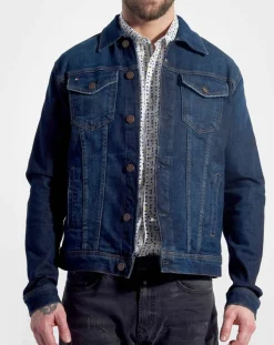 Veste en jean Krosse bleu foncé