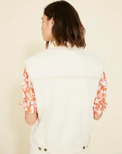 Veste en Jean sans manches Jeanne écrue