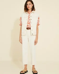 Veste en Jean sans manches Jeanne écrue