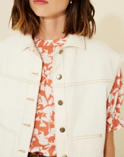 Veste en Jean sans manches Jeanne écrue