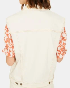 Veste en Jean sans manches Jeanne écrue