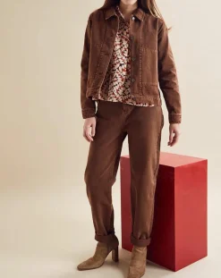 Veste en jean Up marron