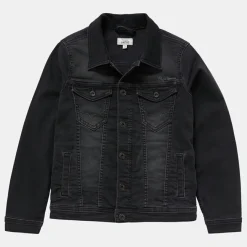 Veste en jeans droite noire