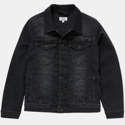 Veste en jeans droite noire