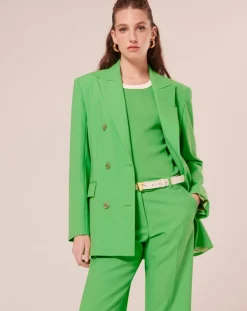 Veste en Laine froide mélangée verte