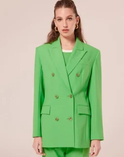 Veste en Laine froide mélangée verte