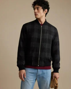 Veste en Laine mélangée Camber à carreaux gris foncé