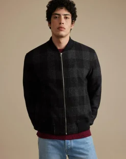 Veste en Laine mélangée Camber à carreaux gris foncé