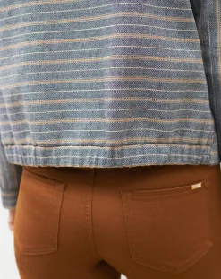 Veste en Laine mélangée Danila rayée bleu marine