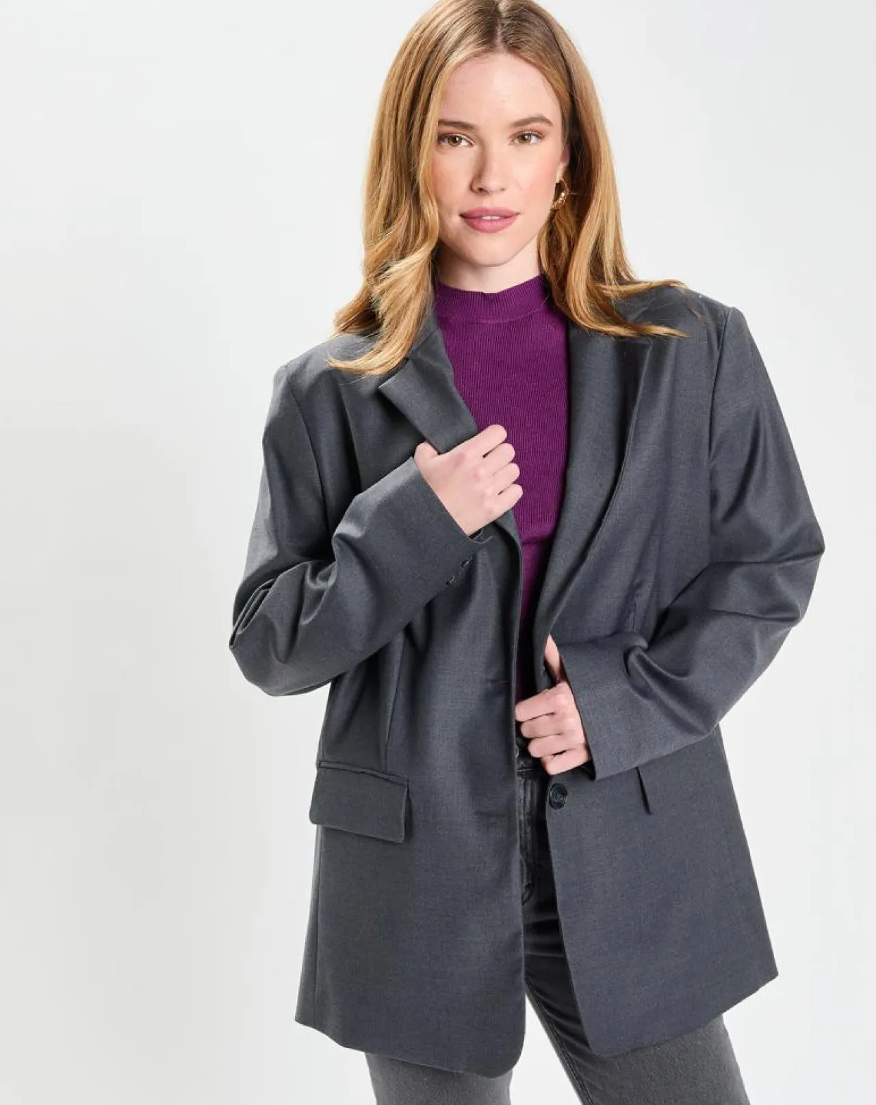 Veste en Laine mélangée Flannelle Sven 3 gris foncé