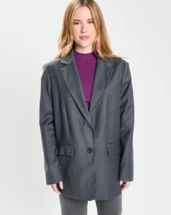 Veste en Laine mélangée Flannelle Sven 3 gris foncé