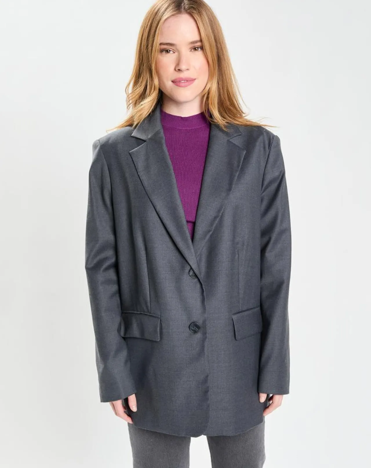 Veste en Laine mélangée Flannelle Sven 3 gris foncé