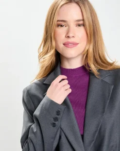 Veste en Laine mélangée Flannelle Sven 3 gris foncé