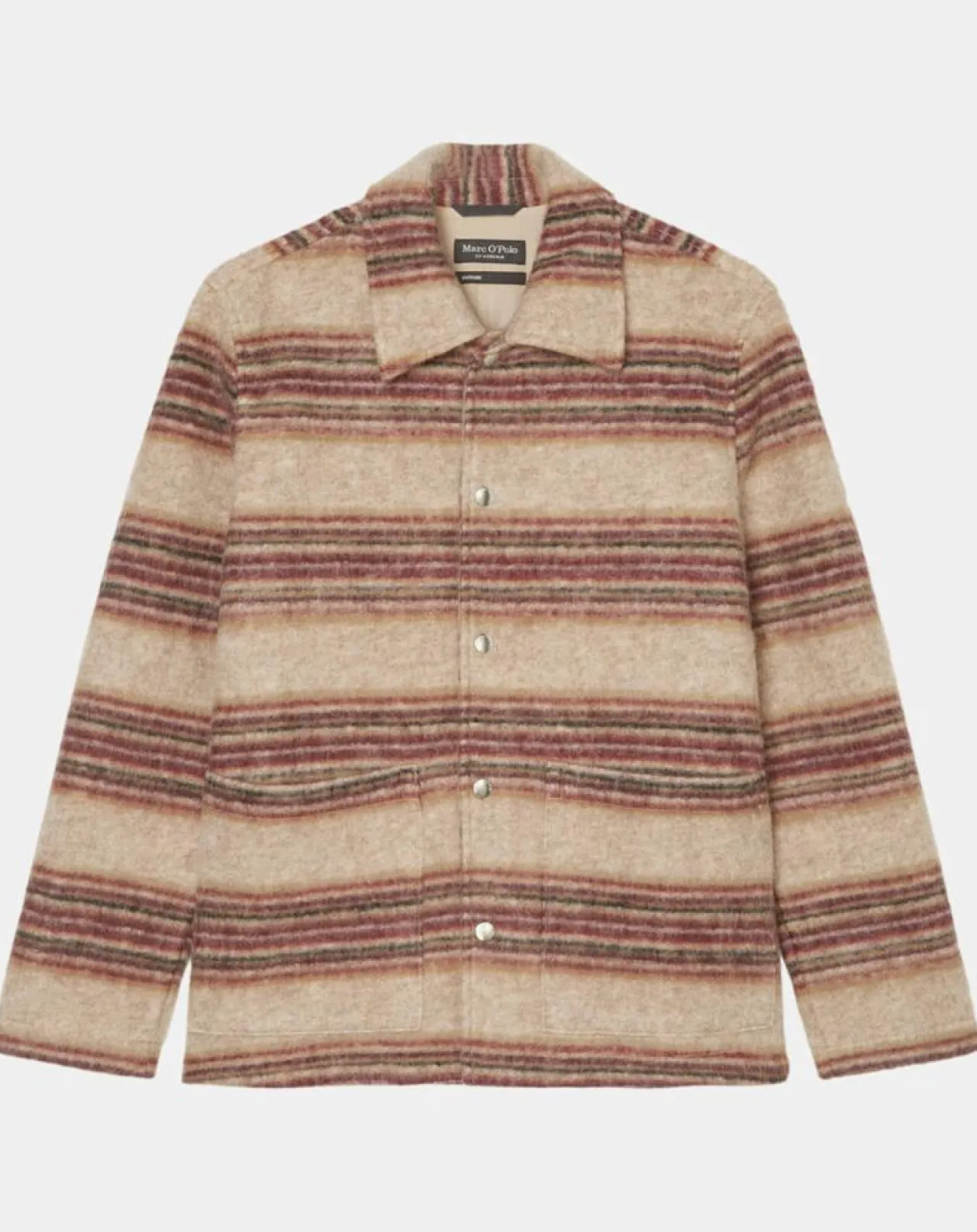 Veste en Laine mélangée rayée beige/rouge