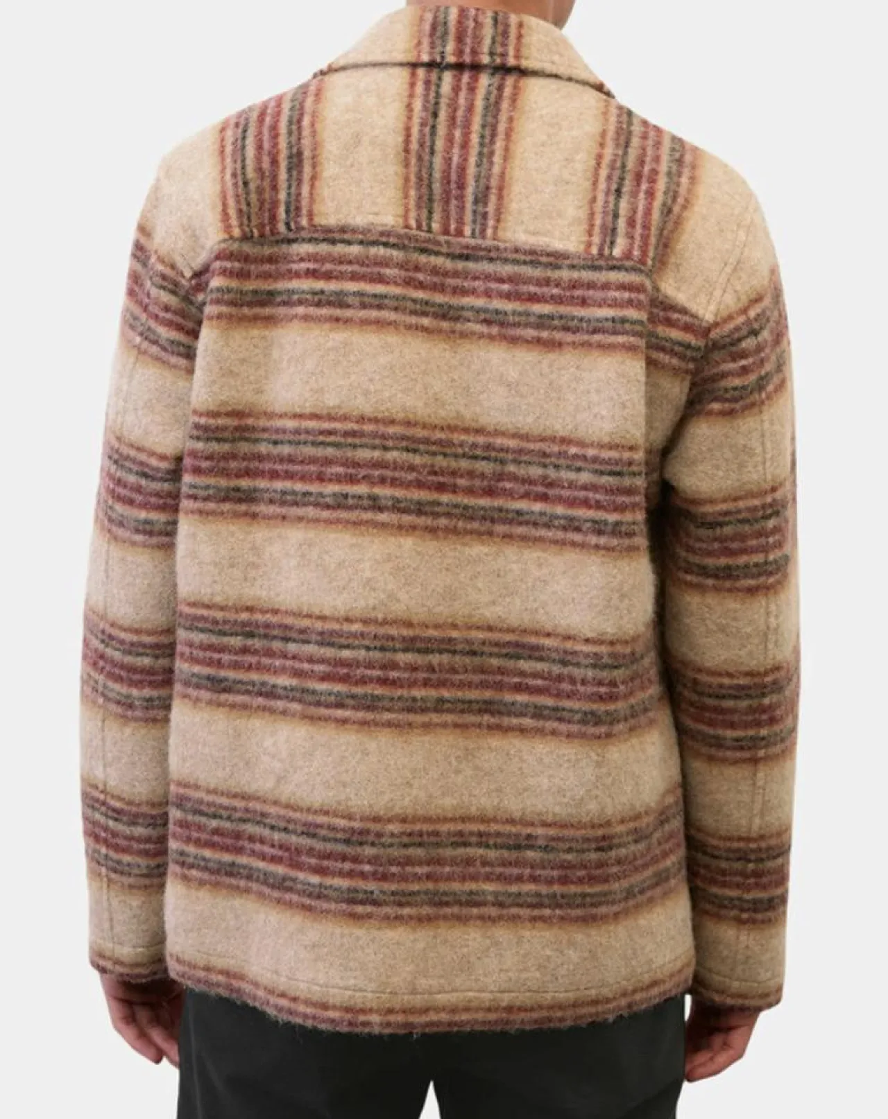 Veste en Laine mélangée rayée beige/rouge