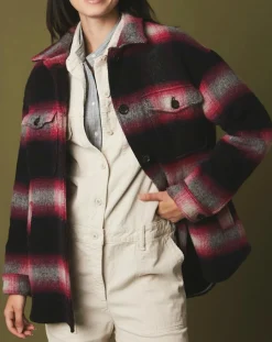 Veste en Laine mélangée Vara fushia/noir