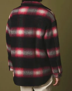 Veste en Laine mélangée Vara fushia/noir