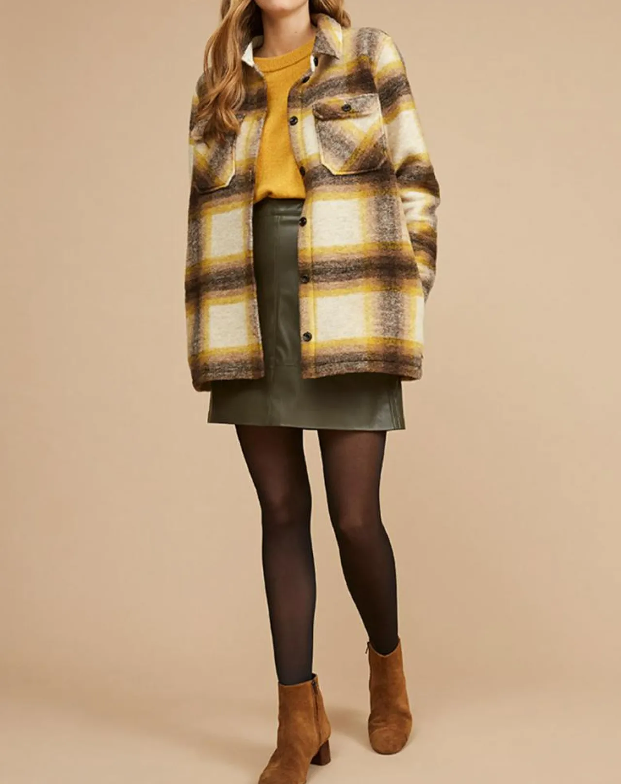 Veste en Laine mélangée Velours côtelé Evy camomille