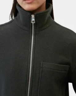 Veste en Laine mélangée vert foncé