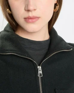 Veste en Laine mélangée vert foncé