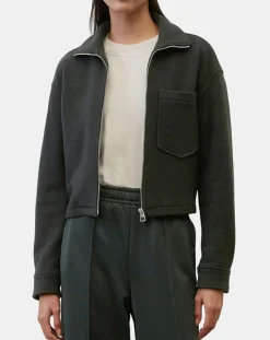 Veste en Laine mélangée vert foncé