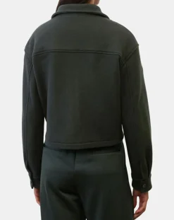 Veste en Laine mélangée vert foncé