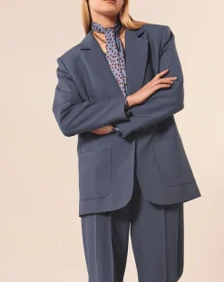 Veste en Laine mélangée Viggo bleue