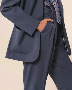 Veste en Laine mélangée Viggo bleue