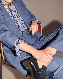 Veste en Laine mélangée Viggo bleue