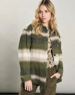 Veste en Laine mélangée Voltige beige/vert