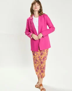 Veste en Lin & Coton Vivano fushia