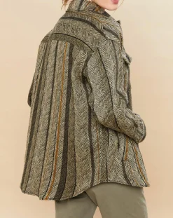 Veste en Lin & Coton Voltige beige/noir