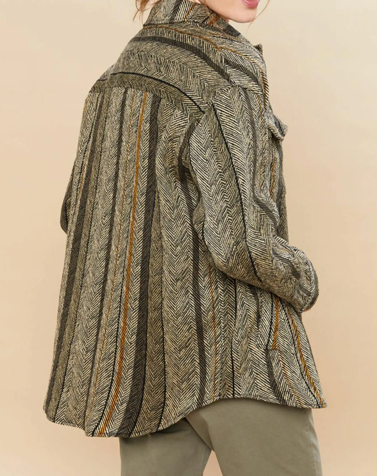 Veste en Lin & Coton Voltige beige/noir