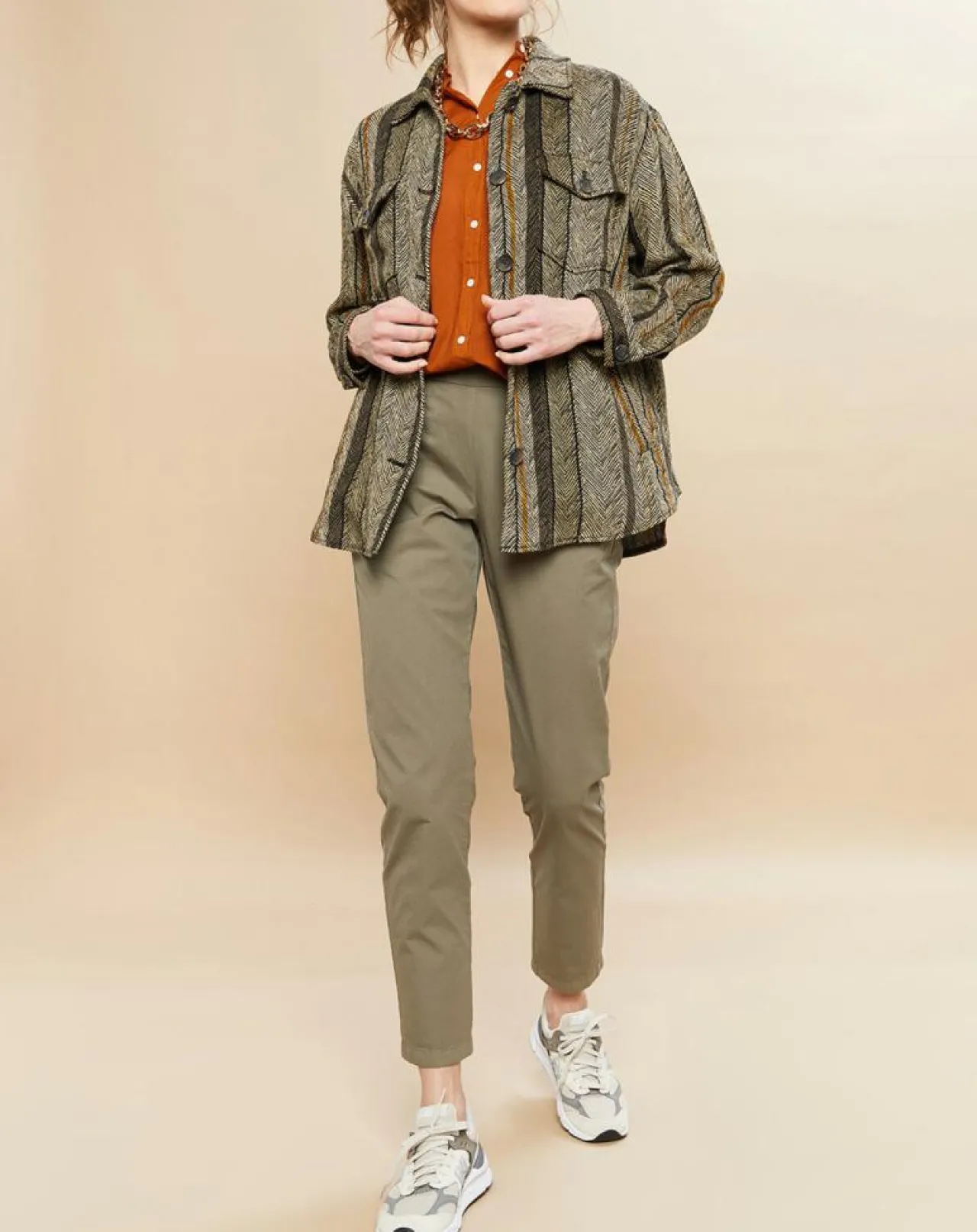 Veste en Lin & Coton Voltige beige/noir