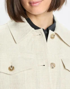 Veste en Lin mélangé Cropped gris clair