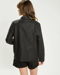 Veste en Lin mélangé Fauline noire