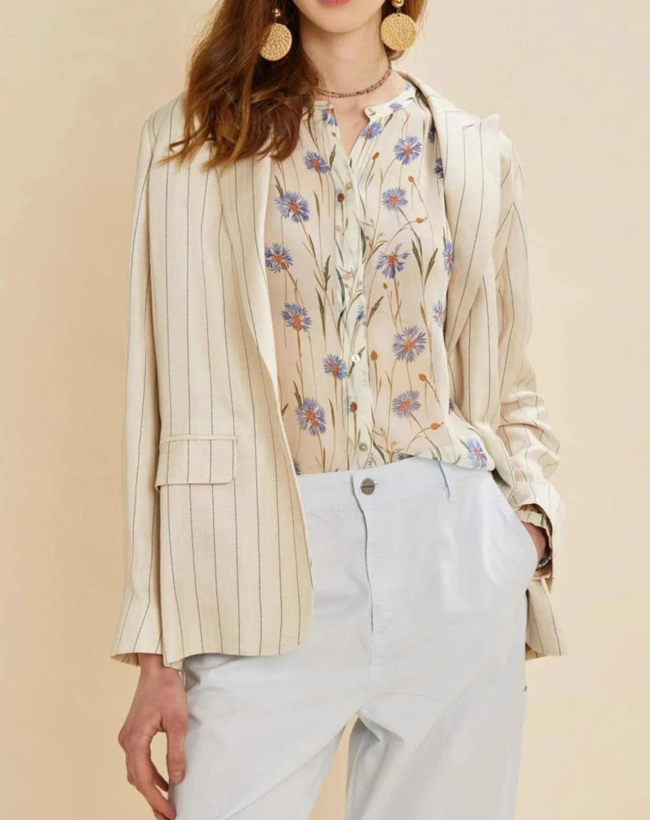 Veste en Lin mélangé Valerio écrue