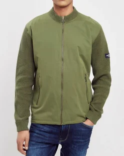 Veste en maille Liseret kaki